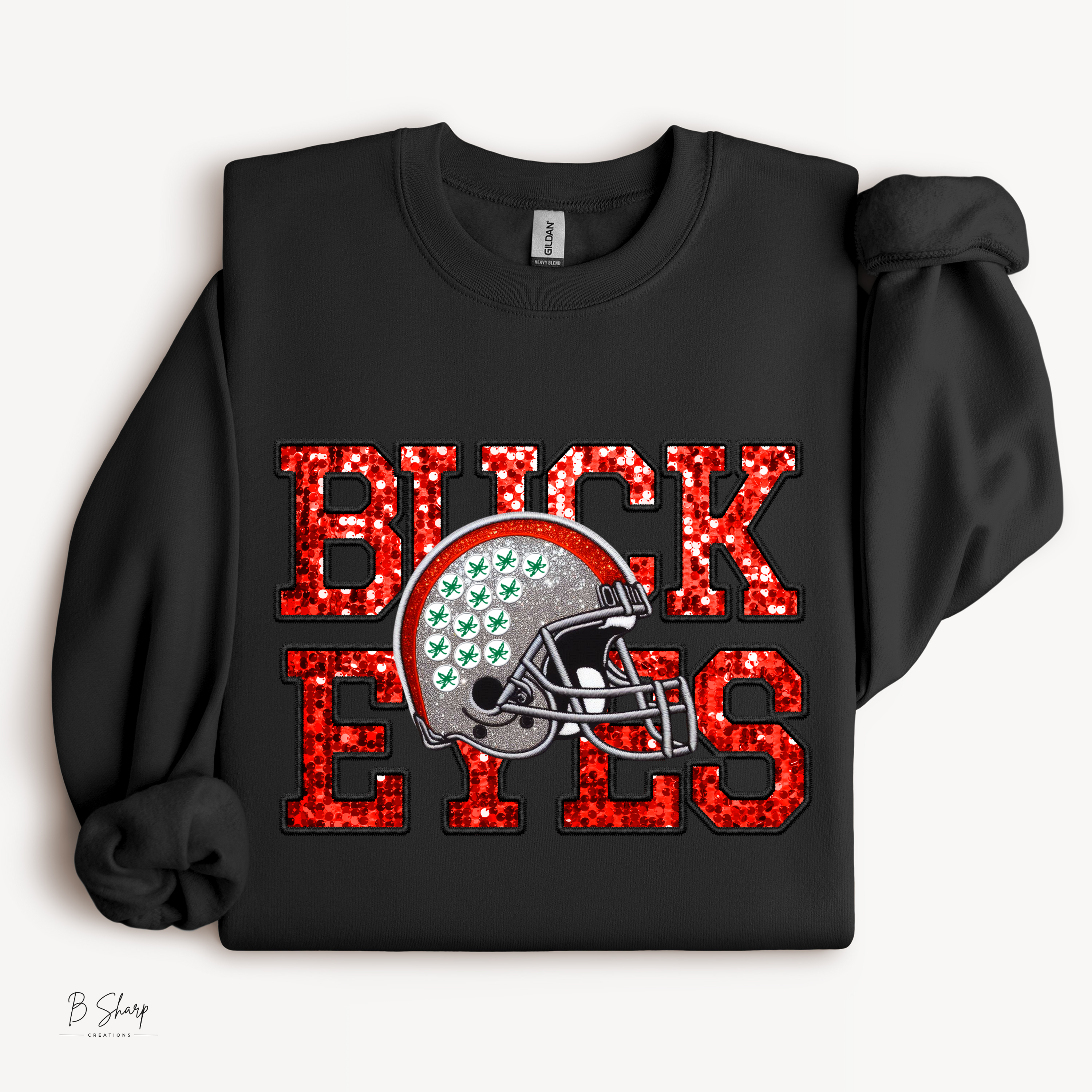 Faux Embroidered Buckeye Football Shirt