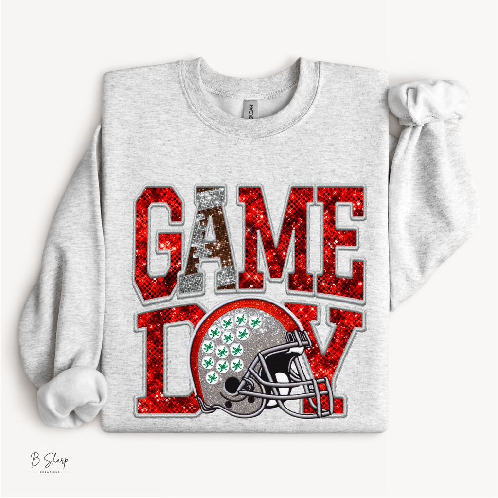 Game Day Faux Embroidery Shirt | Football Graphic Tee