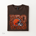 Brown & Orange Game Day Shirt | Faux Embroidery Football Tee