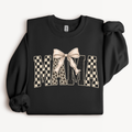 Mama Bow Shirt | Checkered Leopard Graphic Tee or Sweatshirt