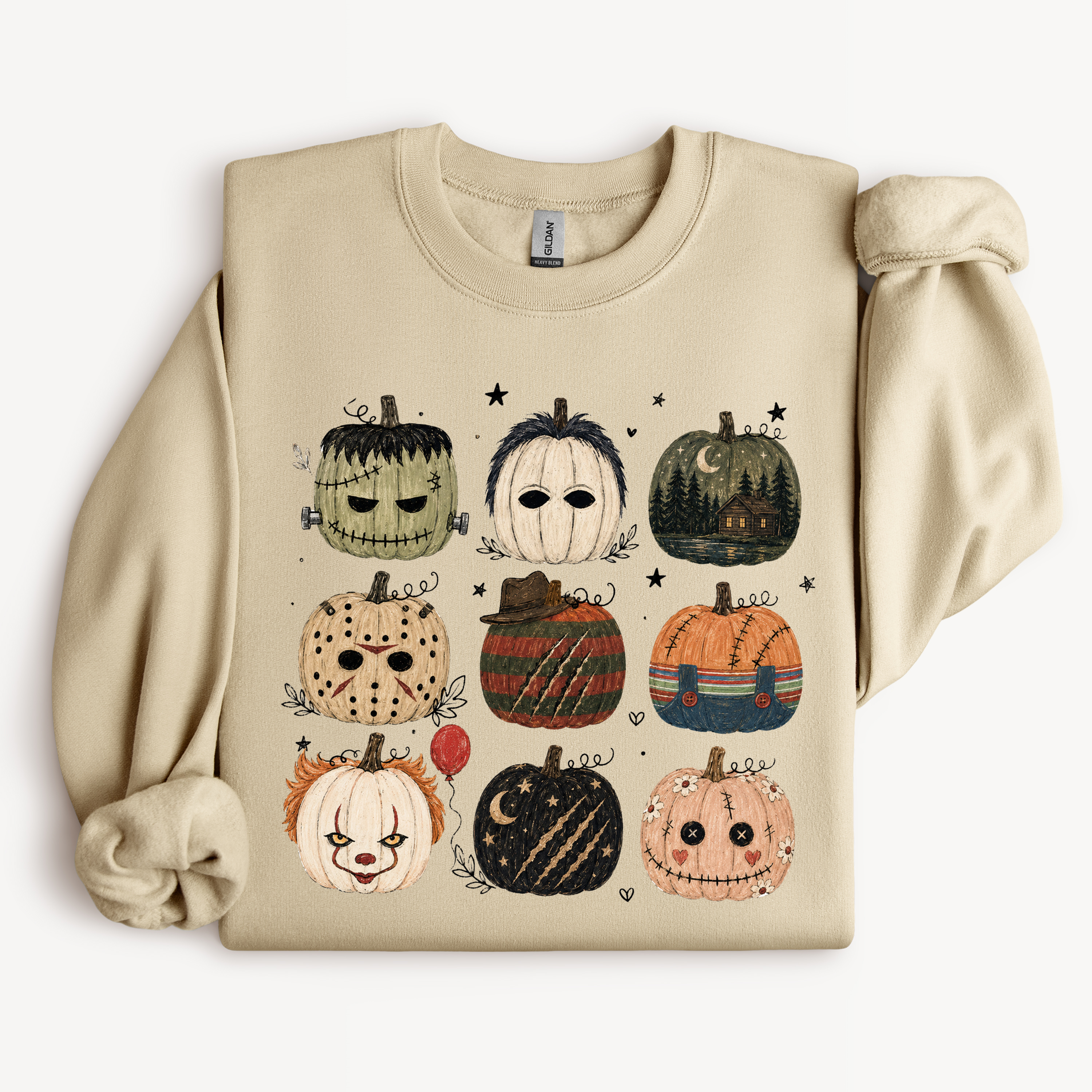 Horror Movie Pumpkin Shirt | Spooky Character Graphic Tee or Sweatshirt