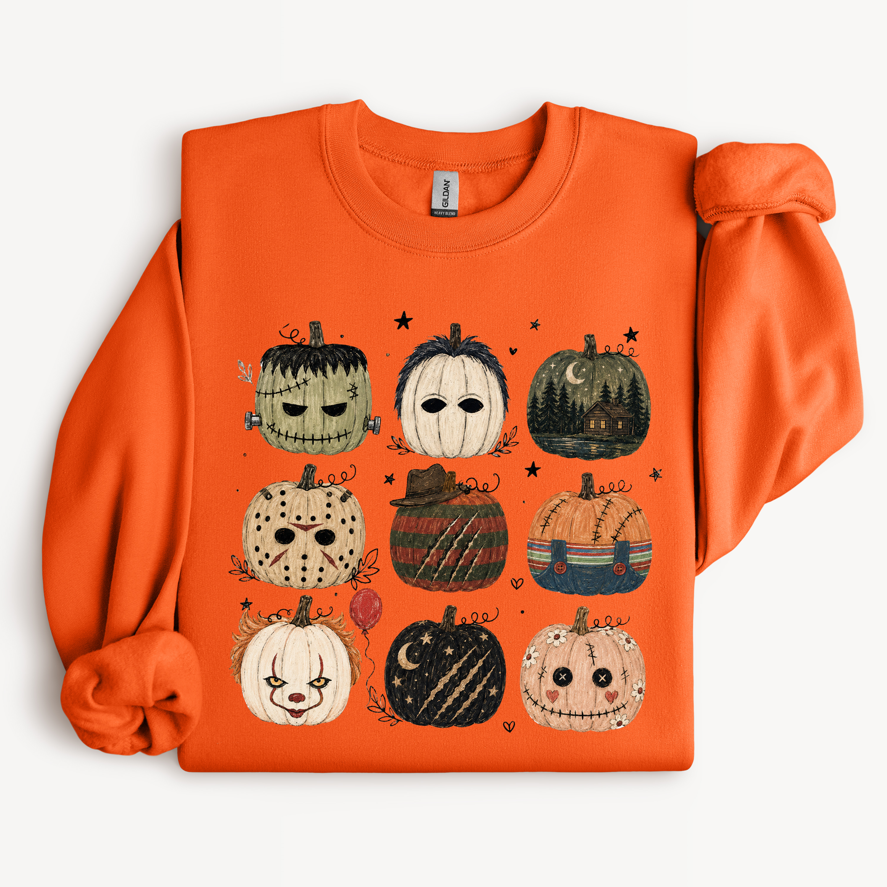 Horror Movie Pumpkin Shirt | Spooky Character Graphic Tee or Sweatshirt