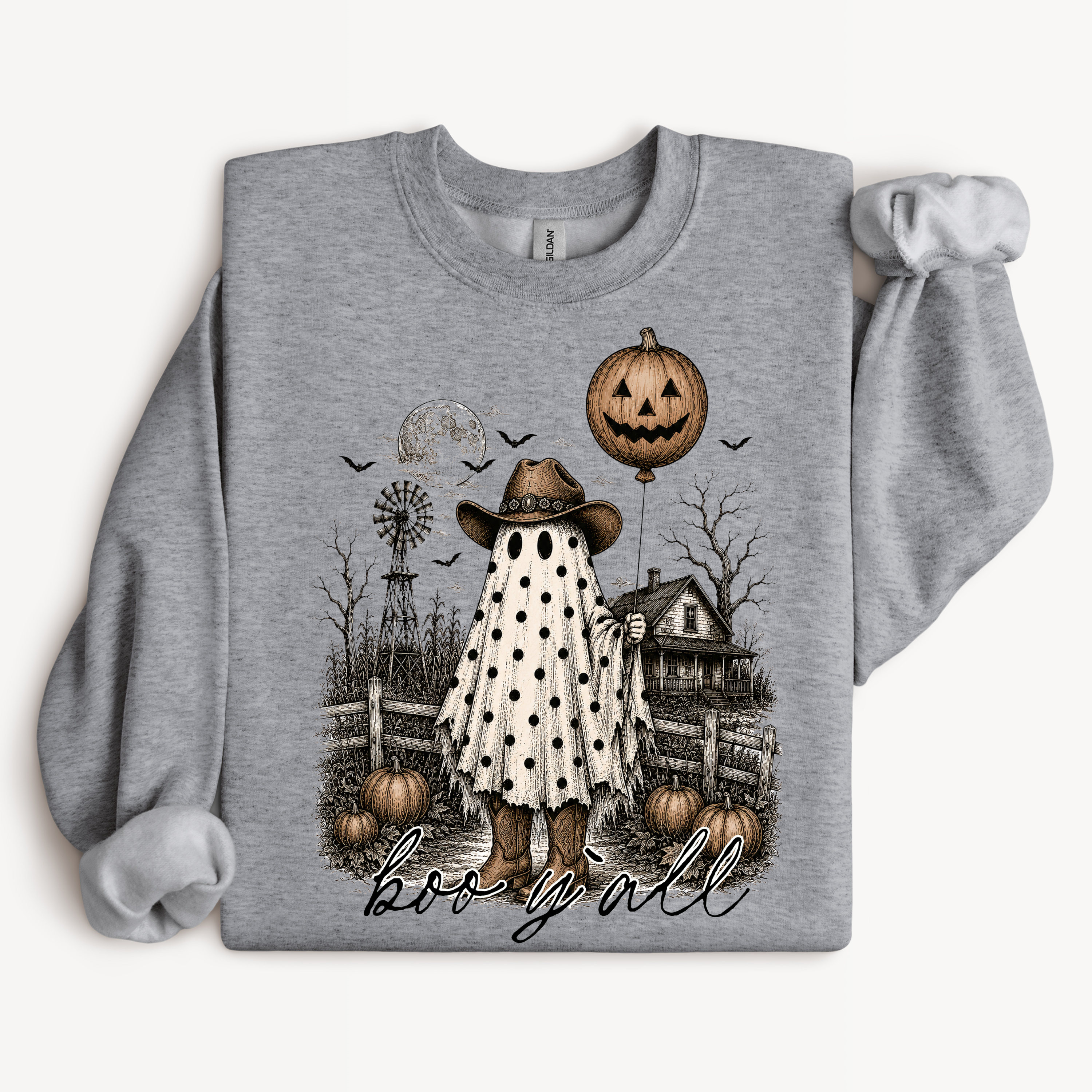 Boo Y’all Ghost Shirt | Western Halloween Graphic Tee or Sweatshirt