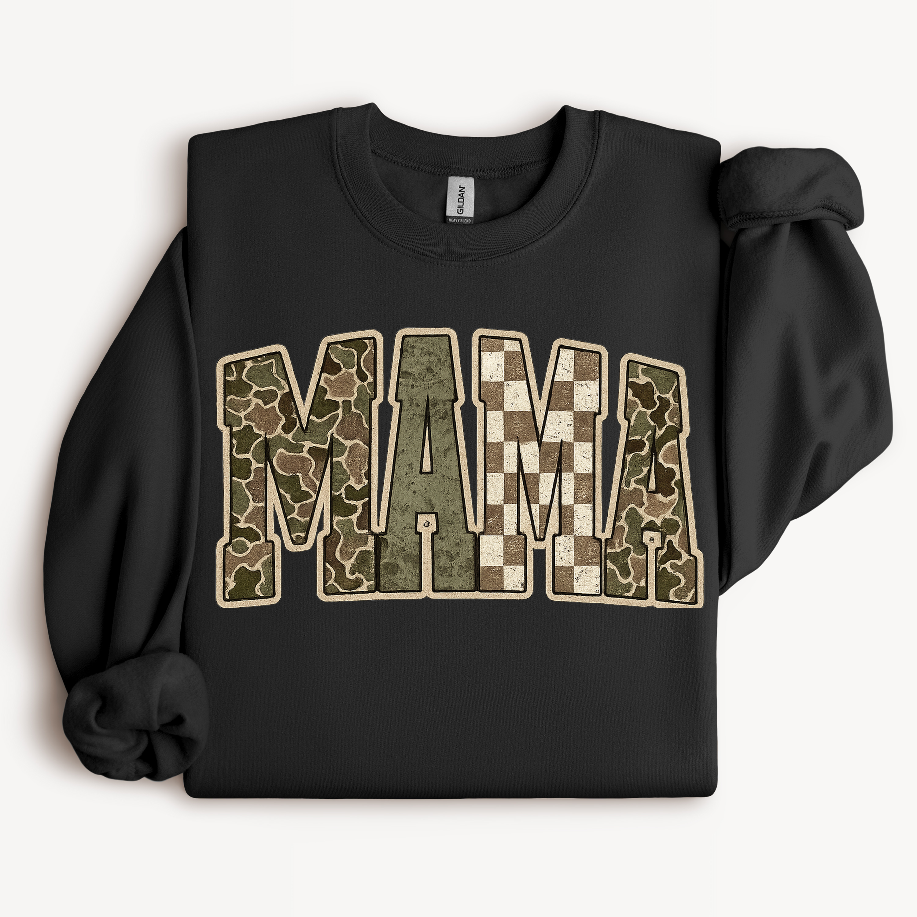 Camo Mama Shirt | Checkered Hunting Graphic Tee or Sweatshirt
